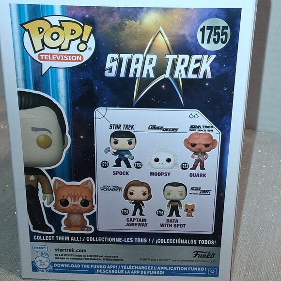 Funko Pop! TV Star Trek Next Generation Data with Spot #1755 NEW Sci Fi Gift - Picture 4 of 5